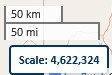 Map scale, displaying 4,622,324